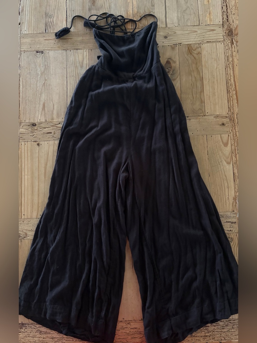 Free People Black Wide Leg Jumpsuit